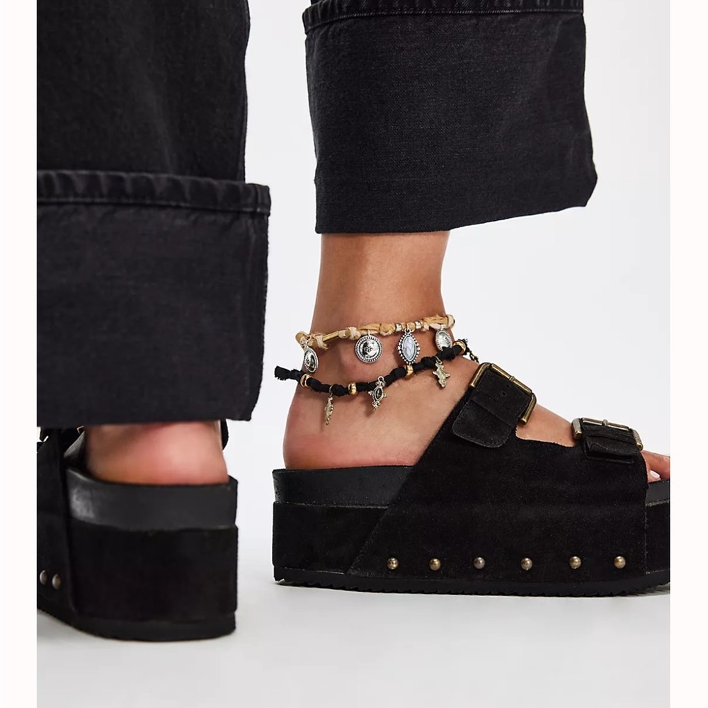 Free People x Intentionally Blank Rule Breaker Flatform Sandals US 6